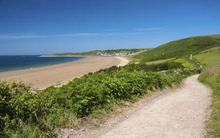 The coastal path to wonderful Woolacombe Bay in Devon